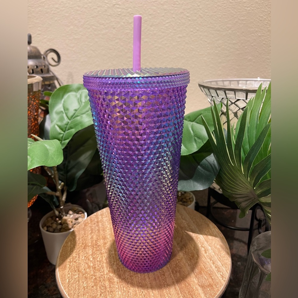 Starbucks 2022 Target Purple Rainbow Oil Slick Studded Venti Tumbler Cold Cup - Picture 5 of 11